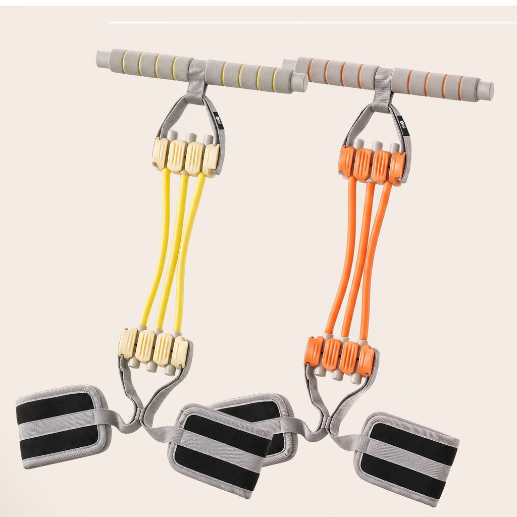 playR Pedal Tummy Trimmer Resistance Band Set of 2, 3 Detachable Tubes 10-30 Kgs Each