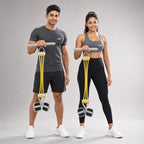 playR Pedal Tummy Trimmer Resistance Band, 3 Detachable Tubes 10-30 Kgs Yellow