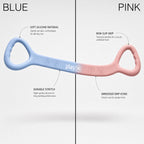 playR Silicon Puller Resistance Band Set of 2, 8-10 Kgs Each, Blue and Pink