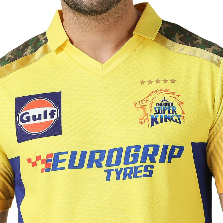 CSK Official Match Jersey 2024 - Dhoni 7 (Half Sleeve)