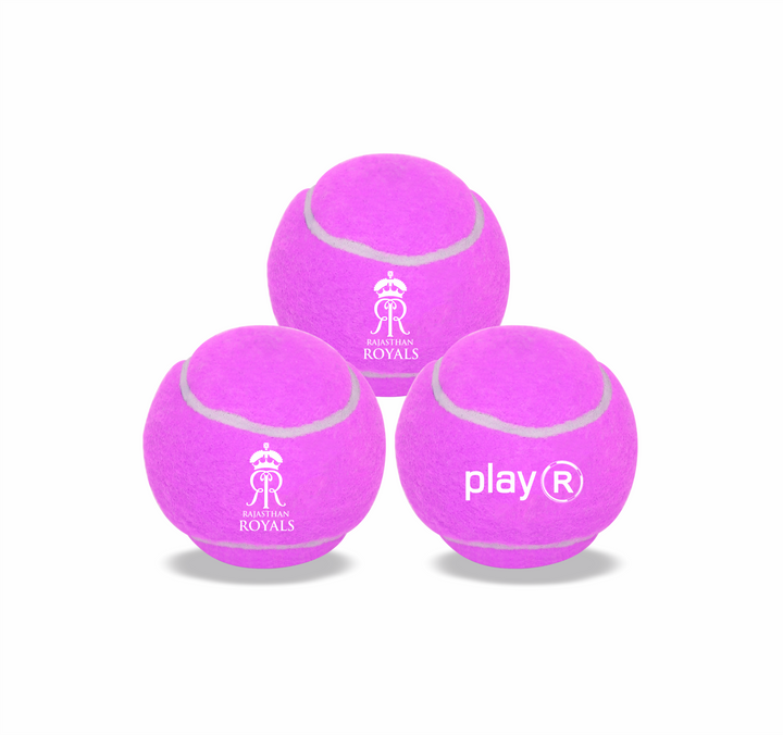 playR x Rajasthan Royals Unisex Adults Tennis Ball Pink (50 Gms) (Pack of 3)