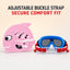 playR Fish Print Swim Cap &amp; Anti-Fog Goggles with Earplugs for Kids - Pink