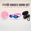 playR Swim Cap, Goggles, Ear Plugs &amp; Nose Clip Combo for Adults - Pink