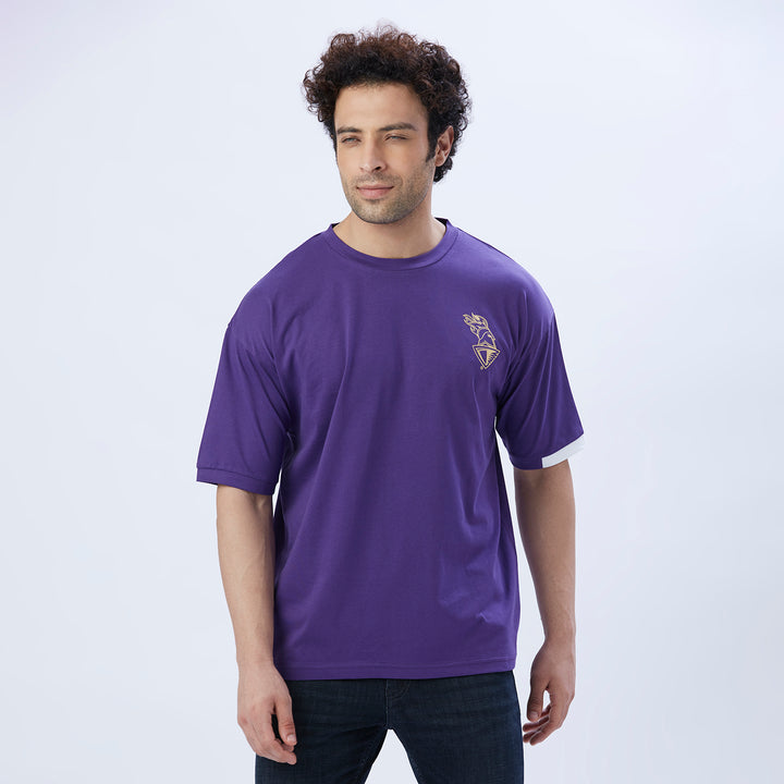 playR Unisex Adult Lifestyle KKR Iconic Tee Cotton Regular Fit T-Shirt for All Season IPL 2024