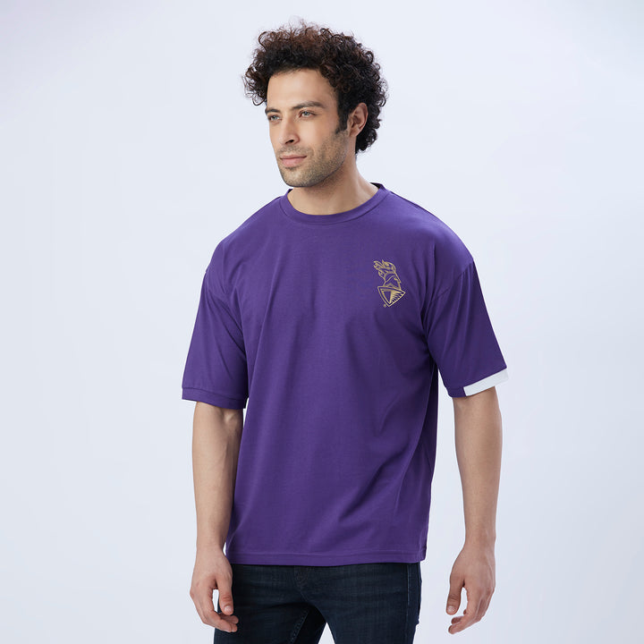 playR Unisex Adult Lifestyle KKR Iconic Tee Cotton Regular Fit T-Shirt for All Season IPL 2024