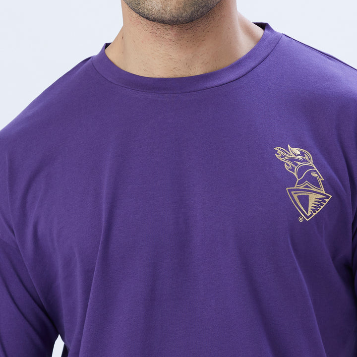 playR Unisex Adult Lifestyle KKR Iconic Tee Cotton Regular Fit T-Shirt for All Season IPL 2024