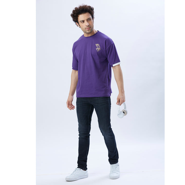 playR Unisex Adult Lifestyle KKR Iconic Tee Cotton Regular Fit T-Shirt for All Season IPL 2024