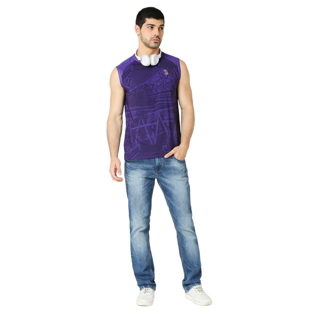 playR x Kolkata Knight Riders Men Cricket Training Singlet Polyester Round Neck