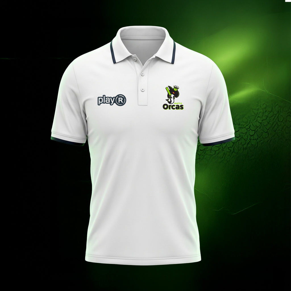 Seattle Orcas Authentic Team Travel Polo Half Sleeve White