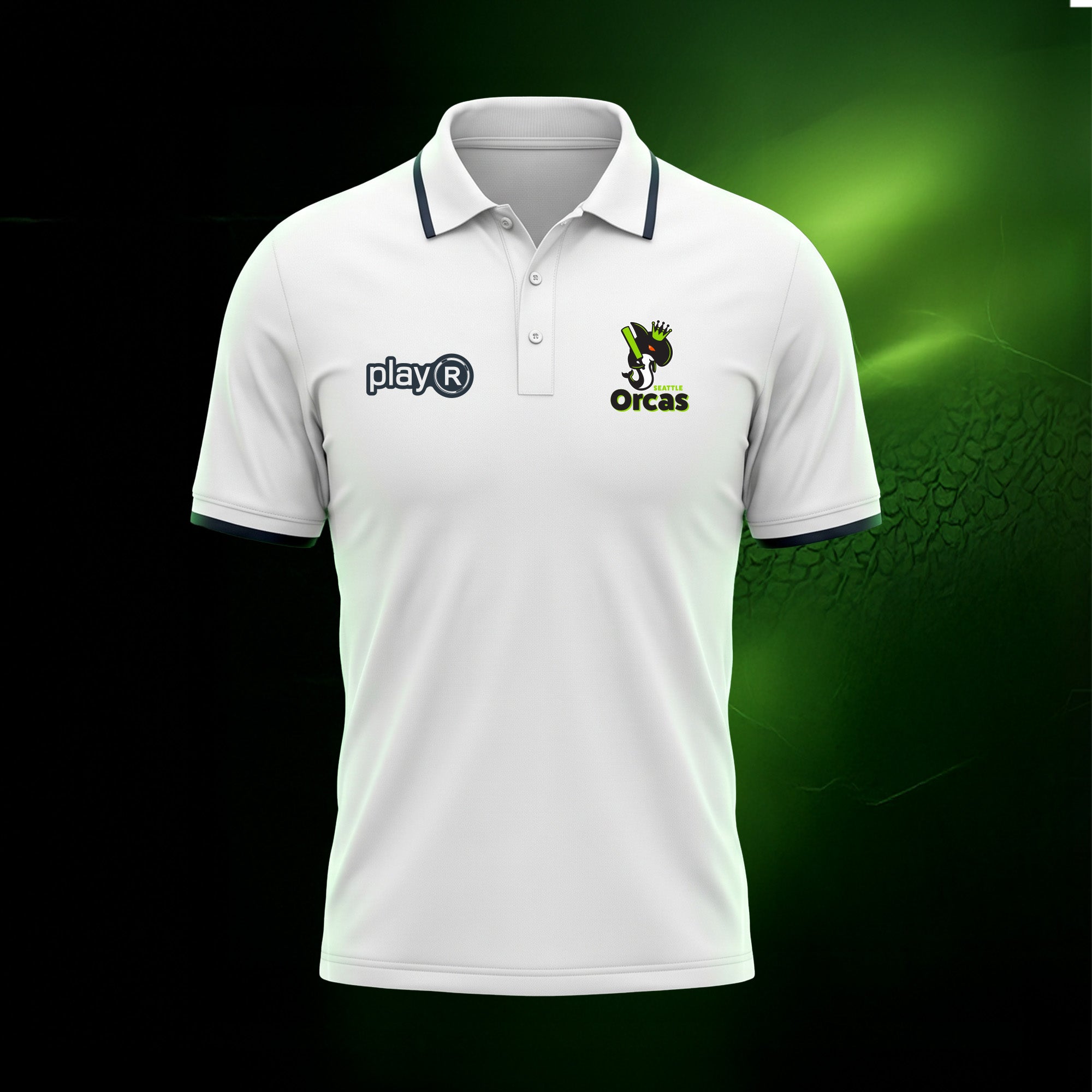 Seattle Orcas Authentic Team Travel Polo Half Sleeve White