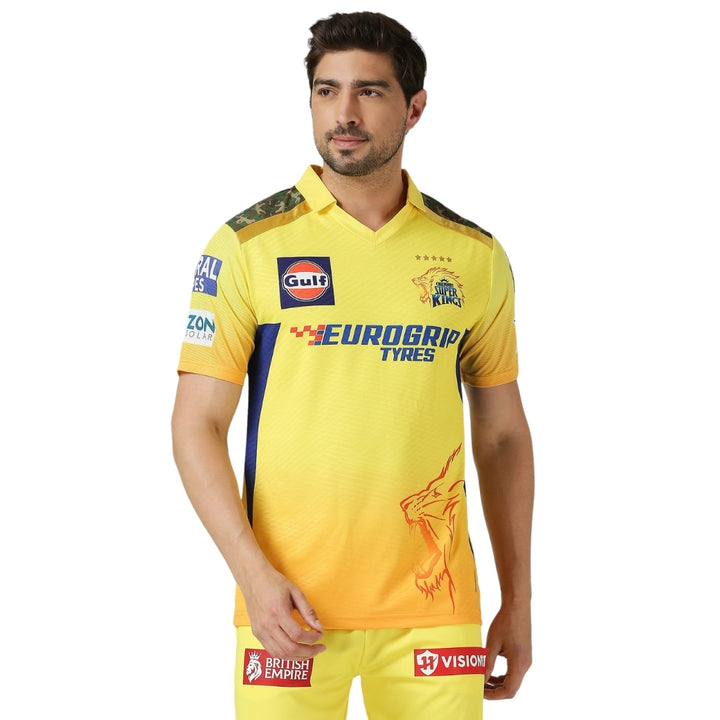 CSK Official Match Jersey 2024 - Dhoni 7 (Half Sleeve)