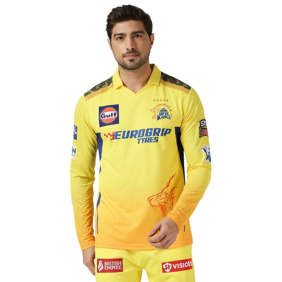 CSK Official Match Jersey 2024 - Dhoni 7 (Full Sleeve)